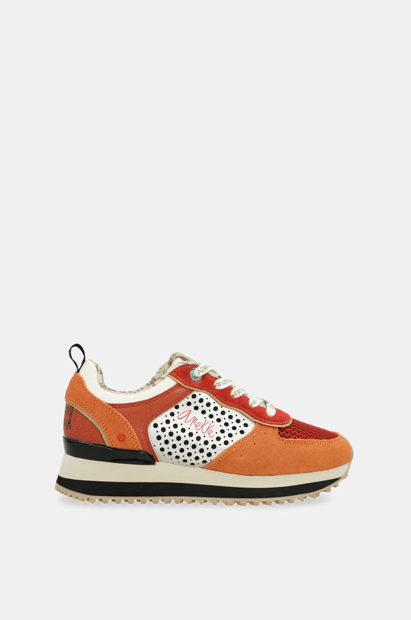 Rote Plattform-Sneakers