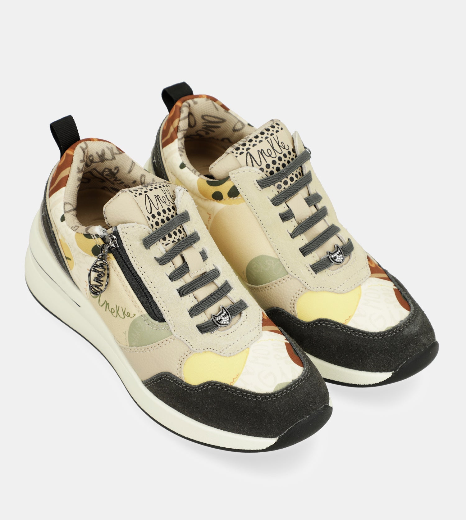 Mehrfarbige Keil-Sneakers