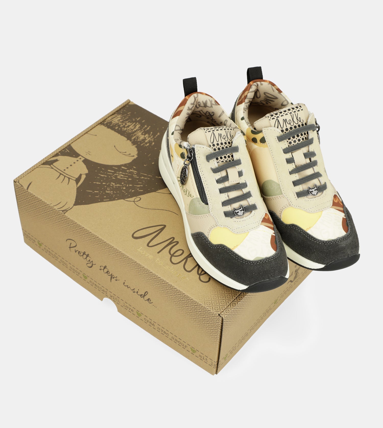 Mehrfarbige Keil-Sneakers