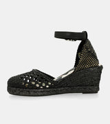 Schwarze Keilsandalen Alma