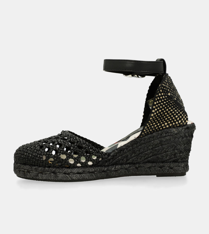 Schwarze Keilsandalen Alma