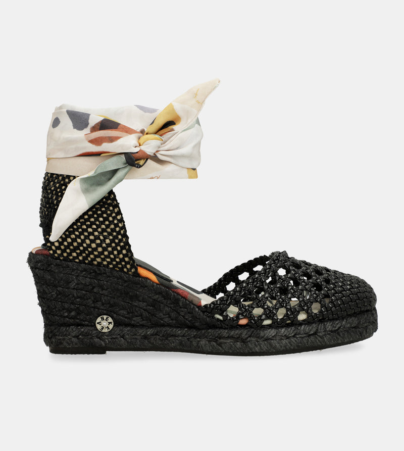 Schwarze Keilsandalen Alma