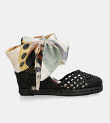 Schwarze Keilsandalen Alma