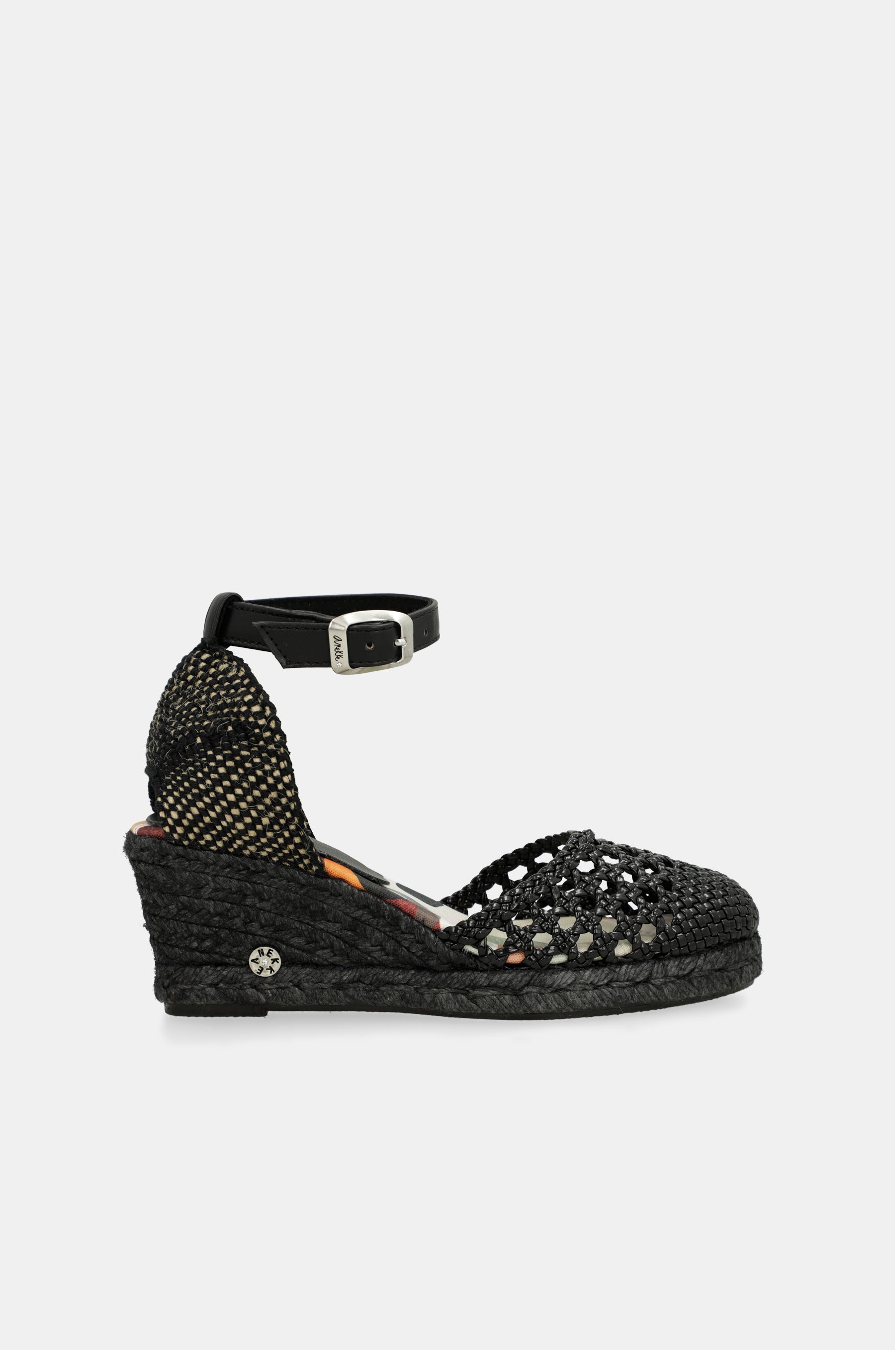 Schwarze Keilsandalen Alma