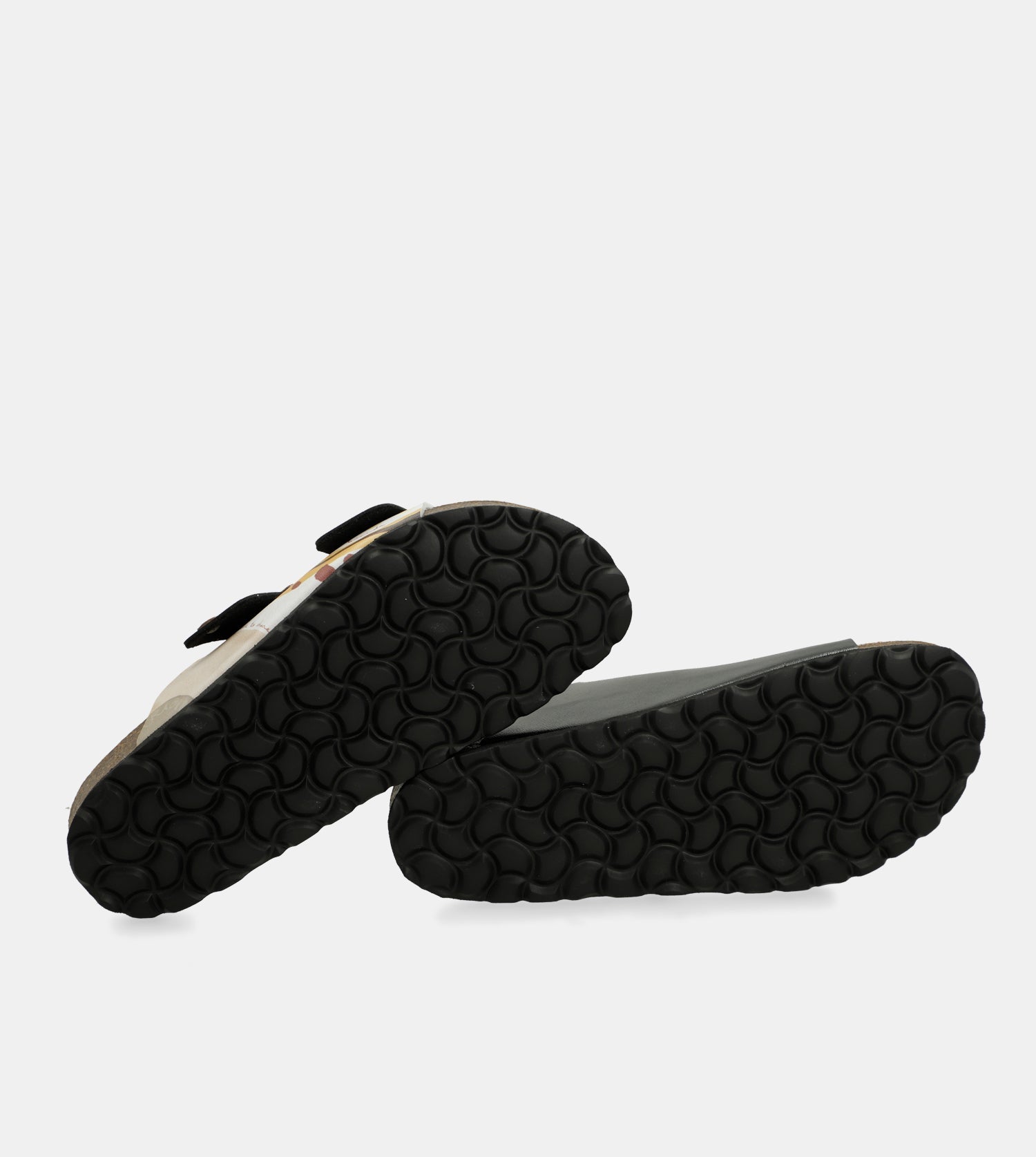 Schwarze mehrfarbige Bio-Sandalen