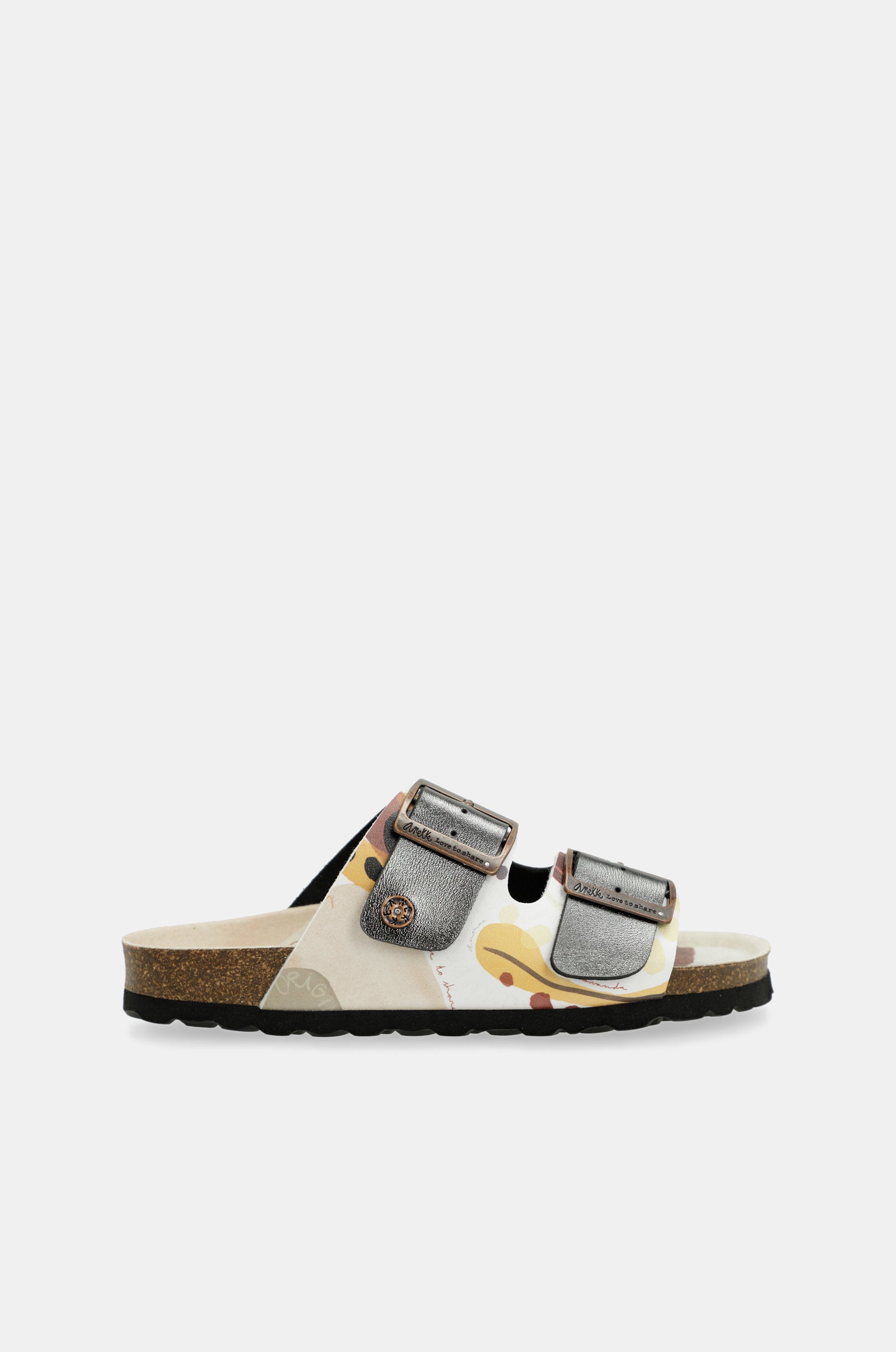 Schwarze mehrfarbige Bio-Sandalen