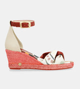 Rote Keilsandalen aus Jute Alma