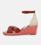 Rote Keilsandalen aus Jute Alma