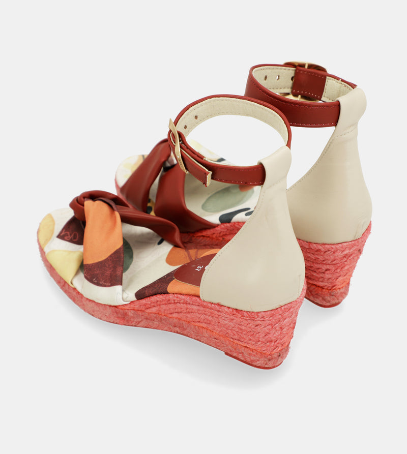 Rote Keilsandalen aus Jute Alma