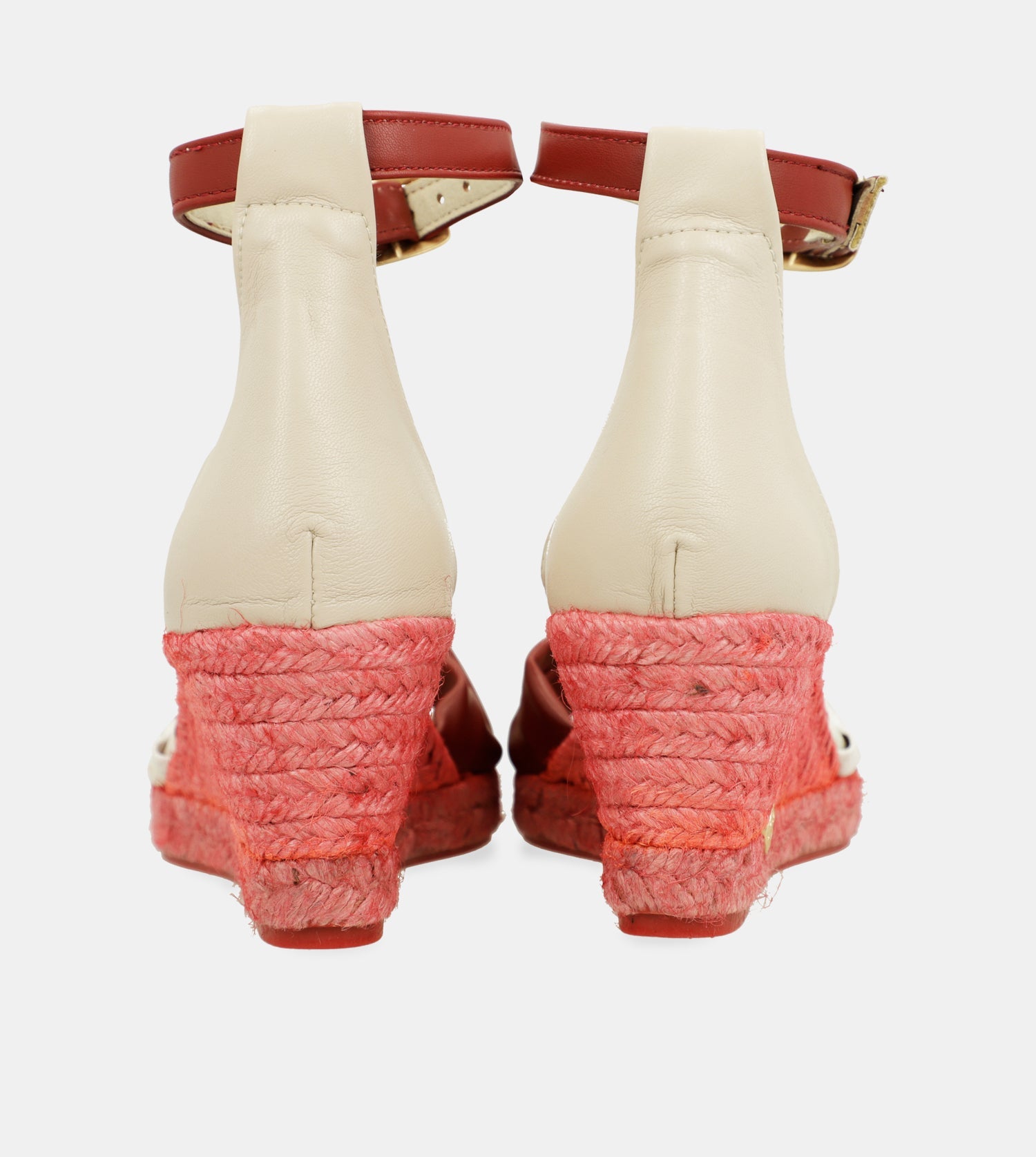 Rote Keilsandalen aus Jute Alma