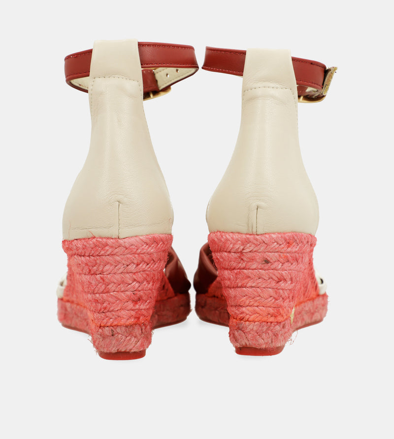 Rote Keilsandalen aus Jute Alma