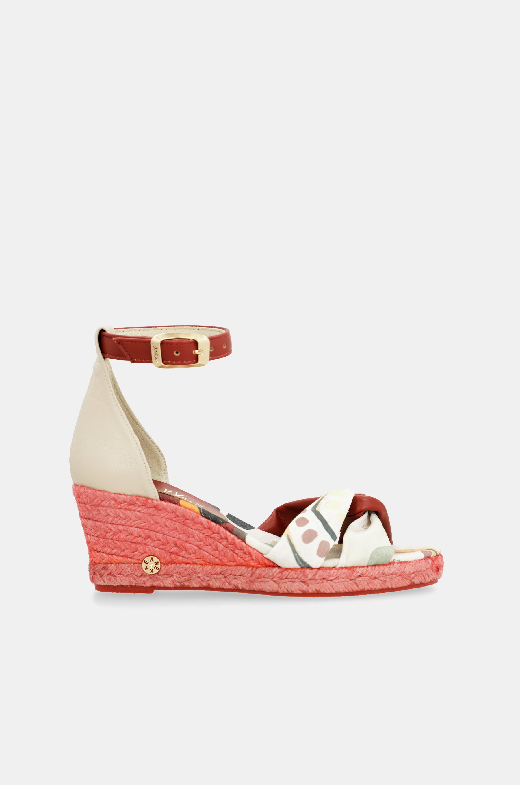 Rote Keilsandalen aus Jute Alma