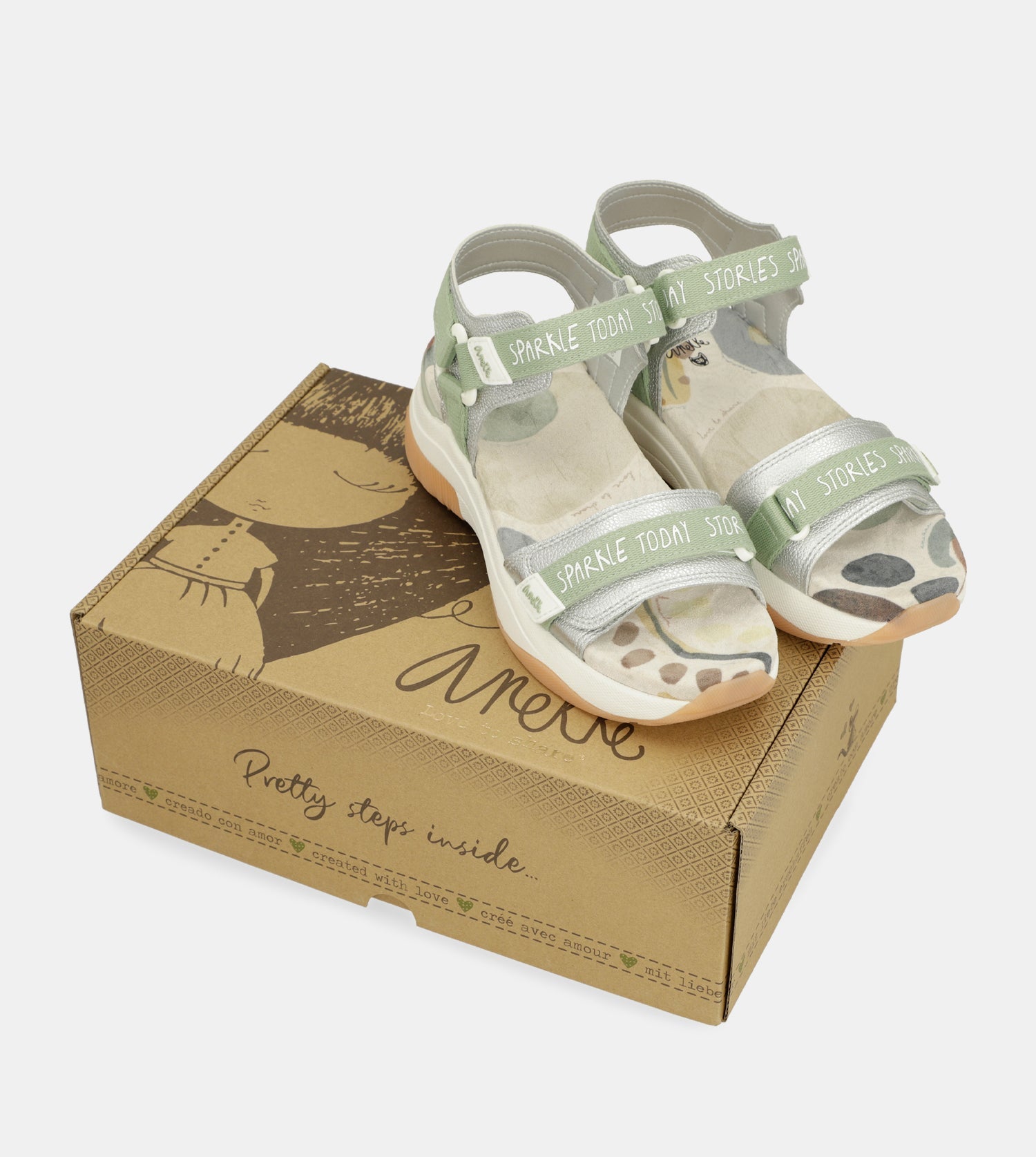 Grüne Sportsandalen