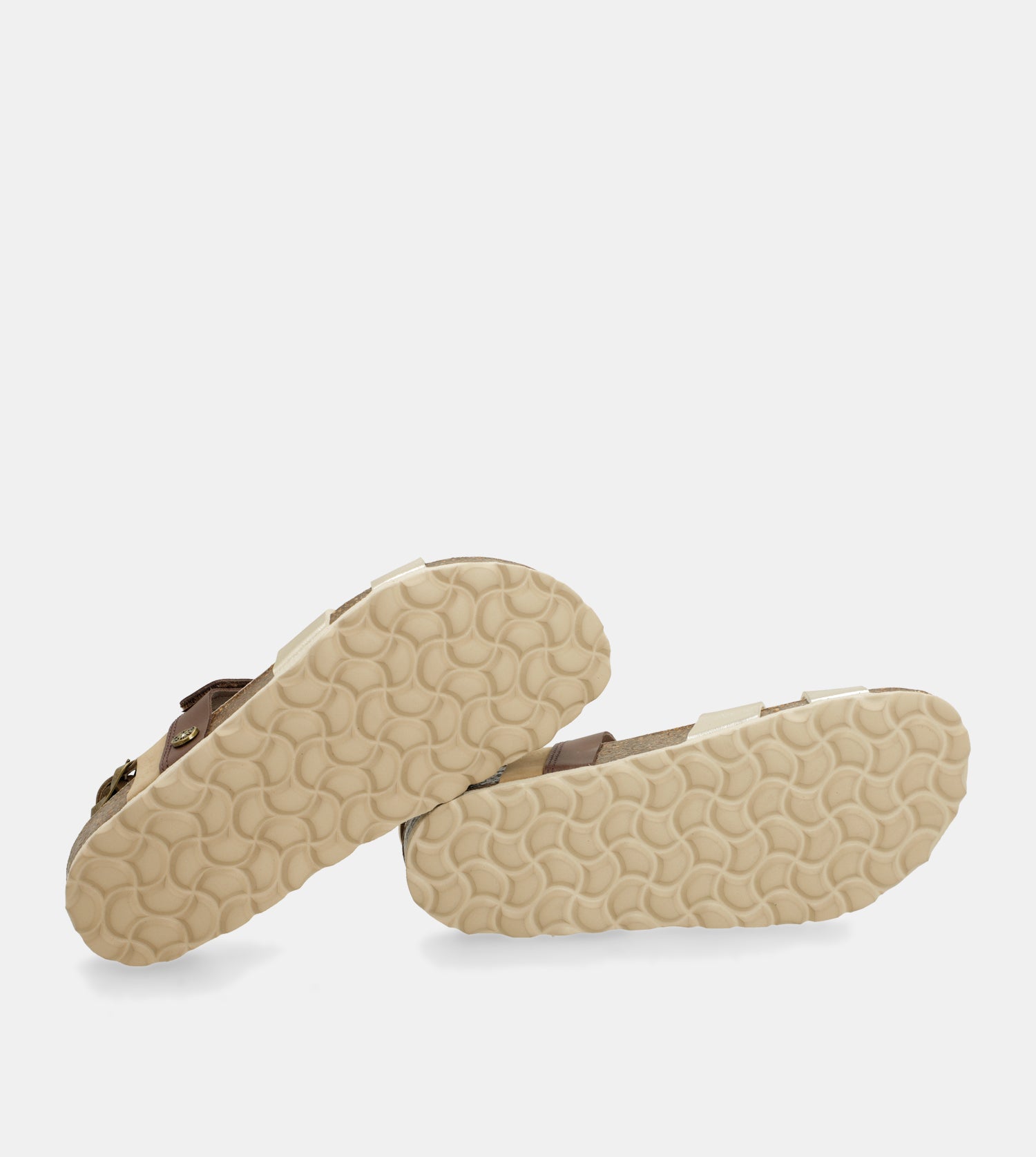 Goldene und braune Sandalen