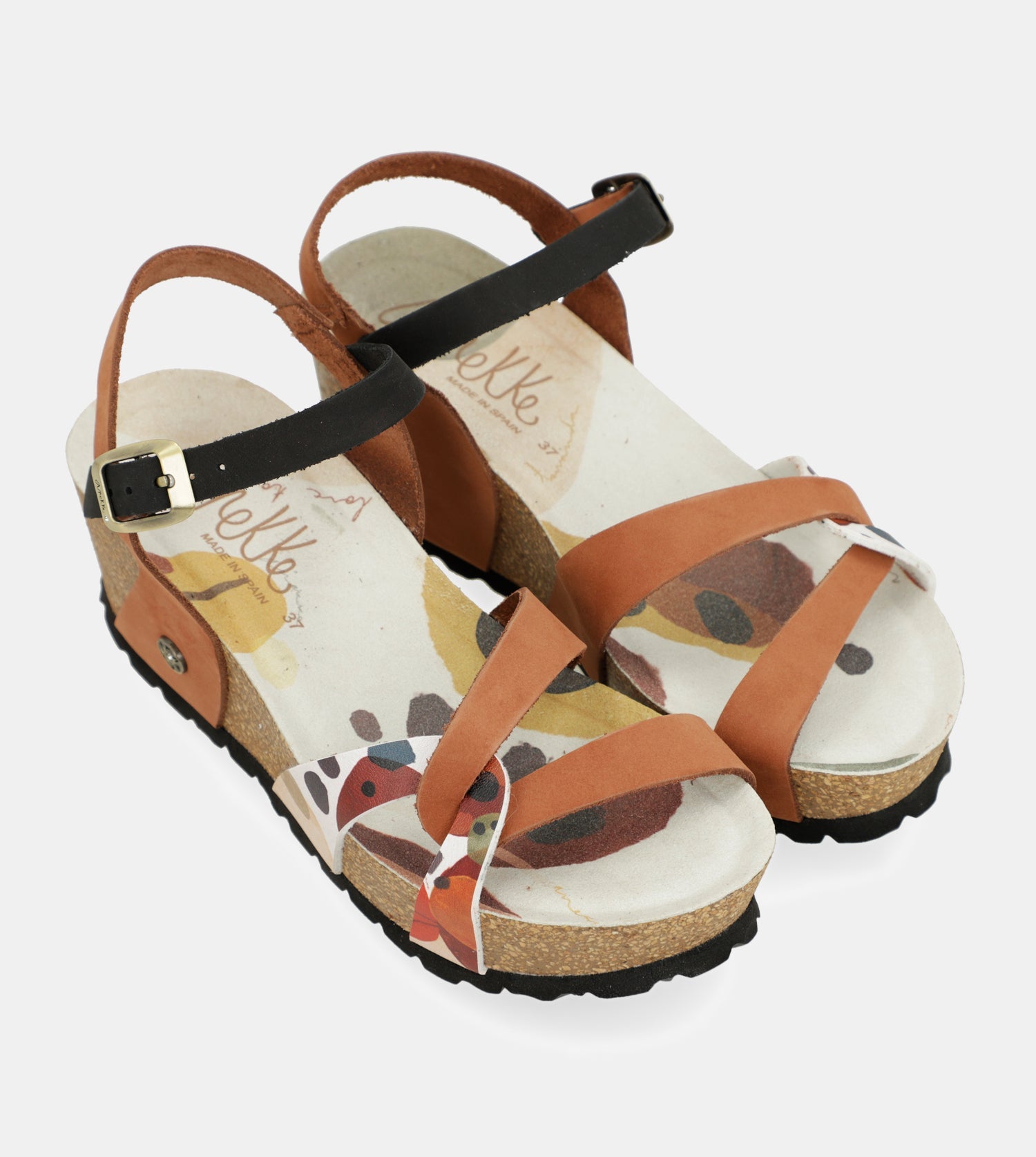 Keilsandalen bio mit Lederriemen