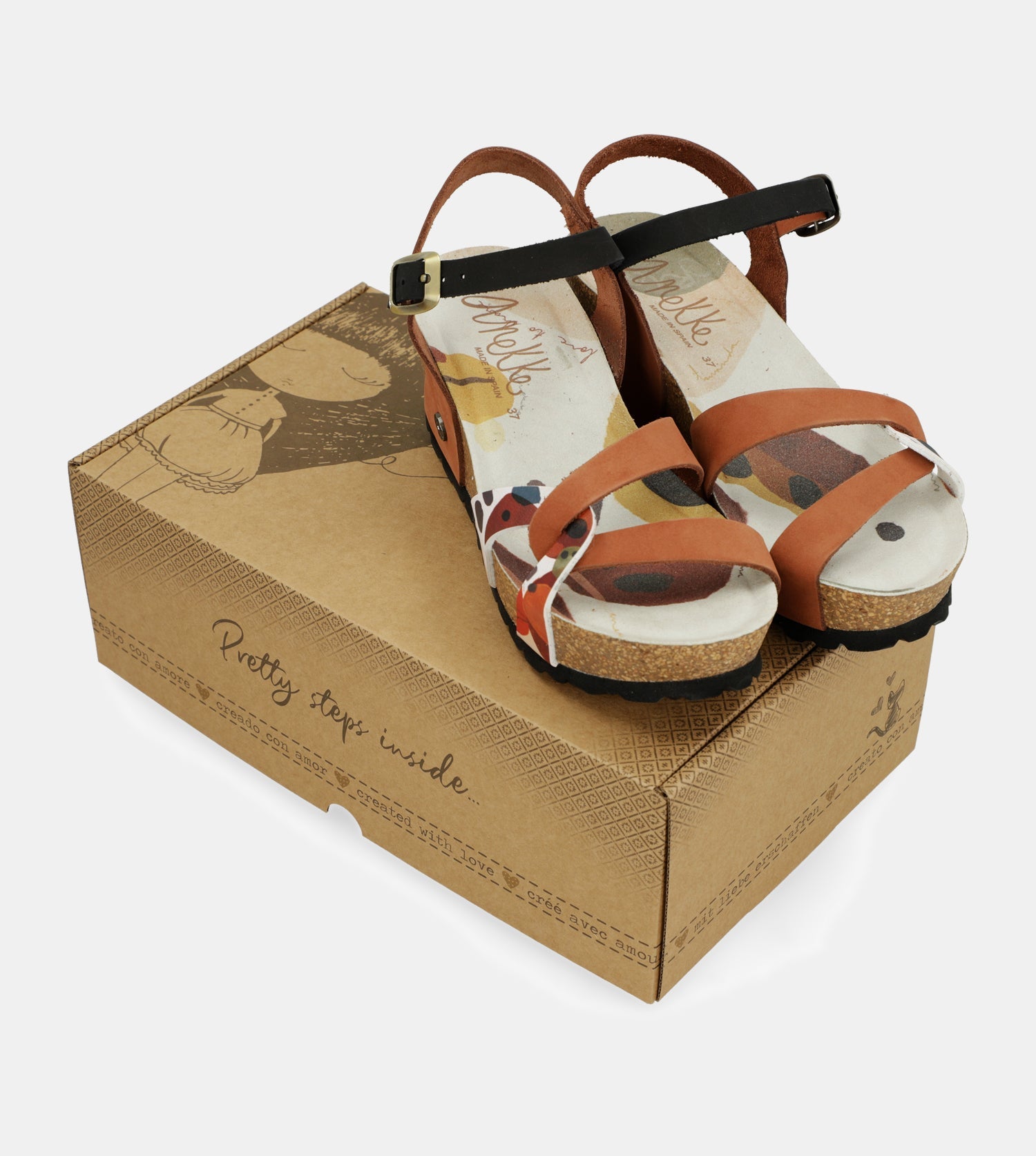 Keilsandalen bio mit Lederriemen