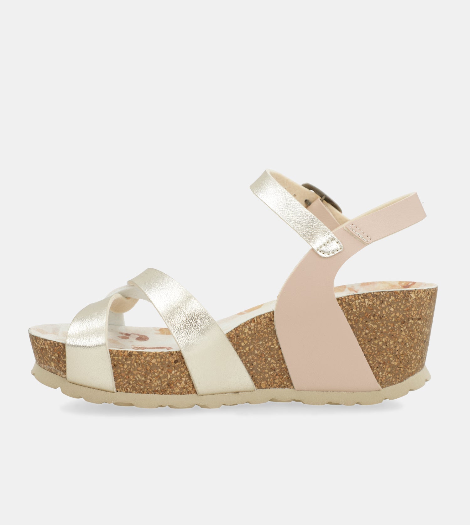 Keilsandalen bio mit weißen Riemen