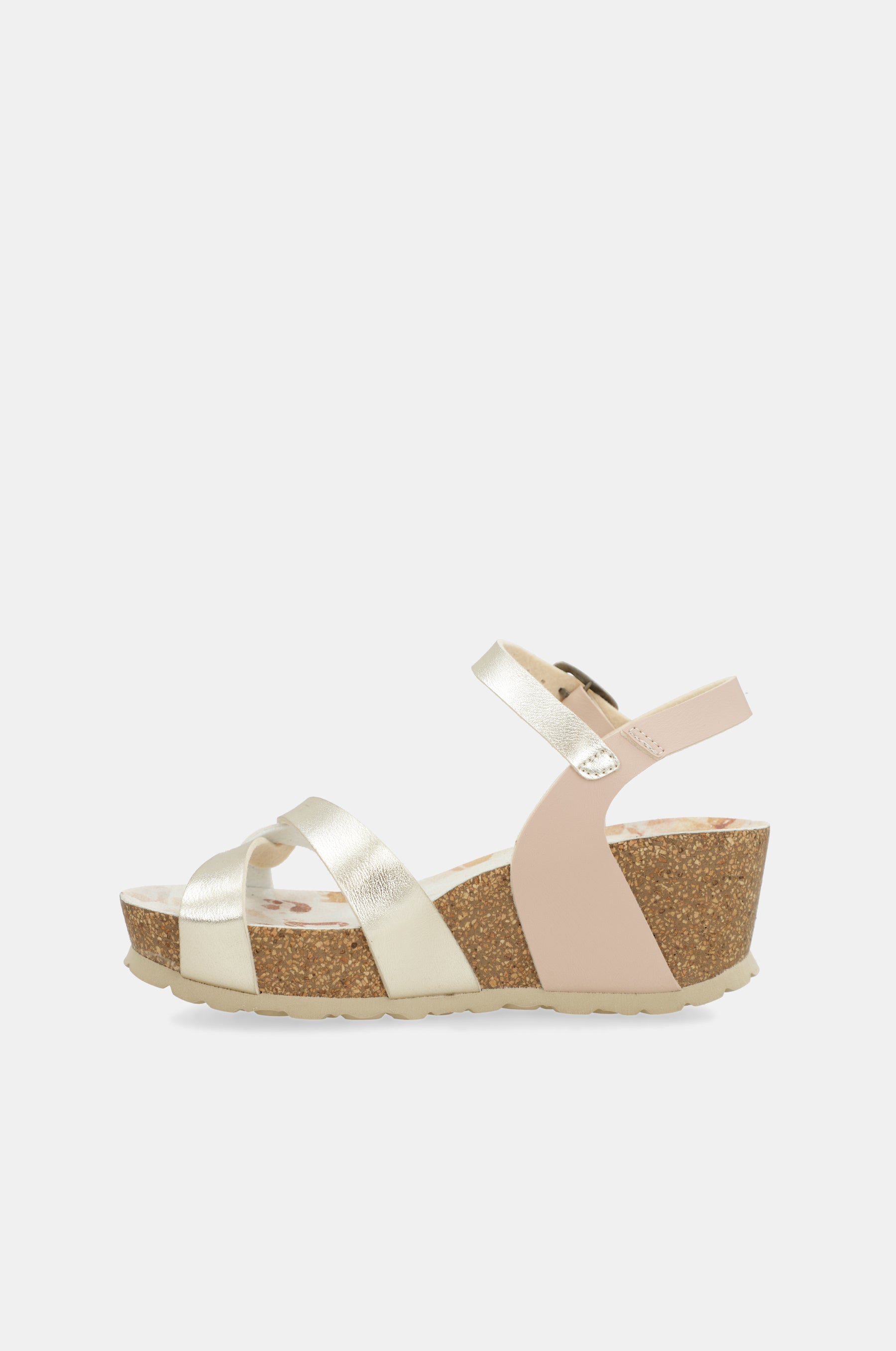 Keilsandalen bio mit weißen Riemen