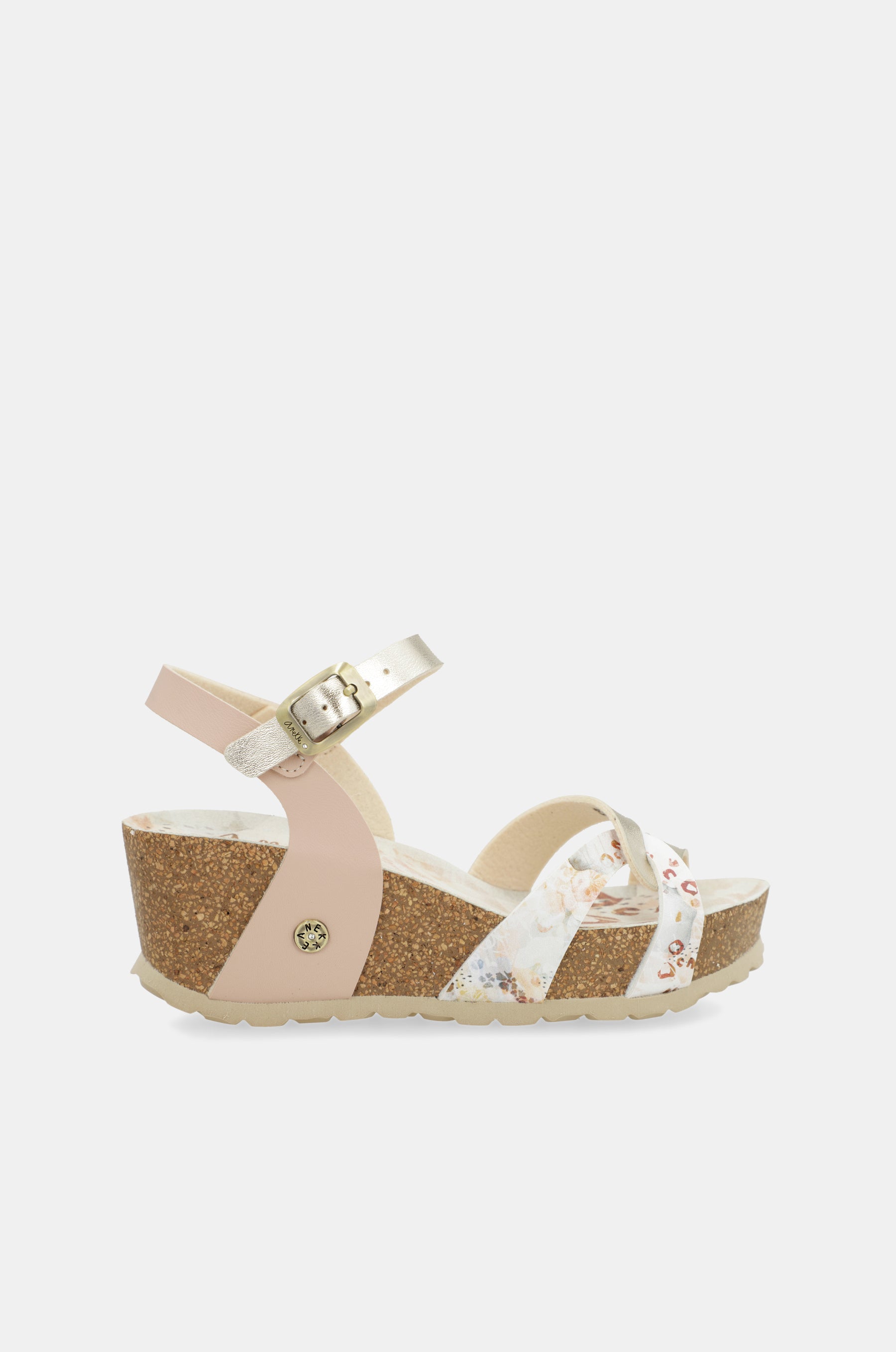 Keilsandalen bio mit weißen Riemen