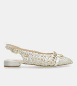 Goldene und silberne Slingback-Ballerinas