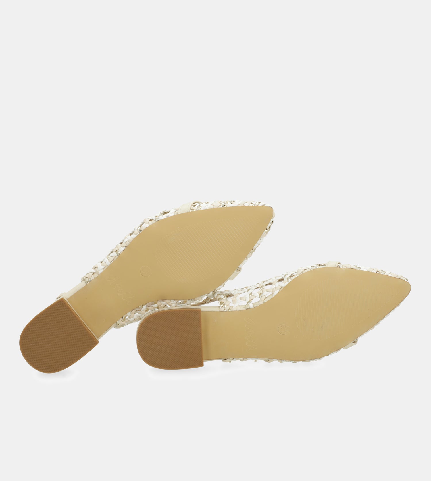 Weiße und rosa Slingback-Ballerinas