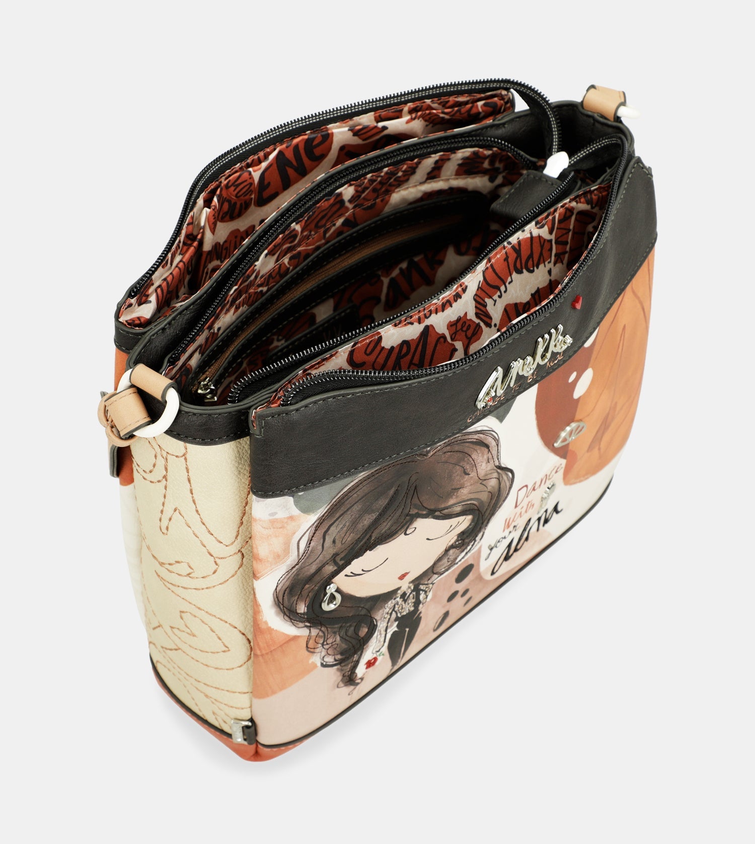 Umhängetasche Alma mit drei Fächern