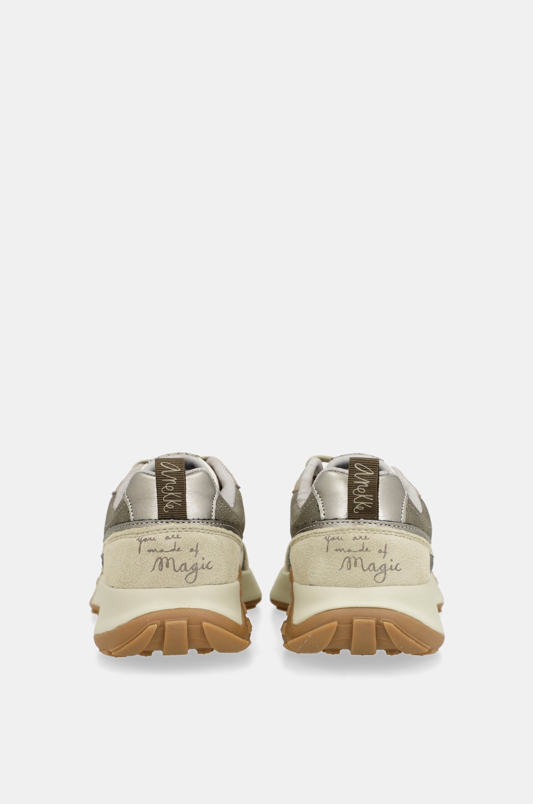 Sneakers beige gemustert