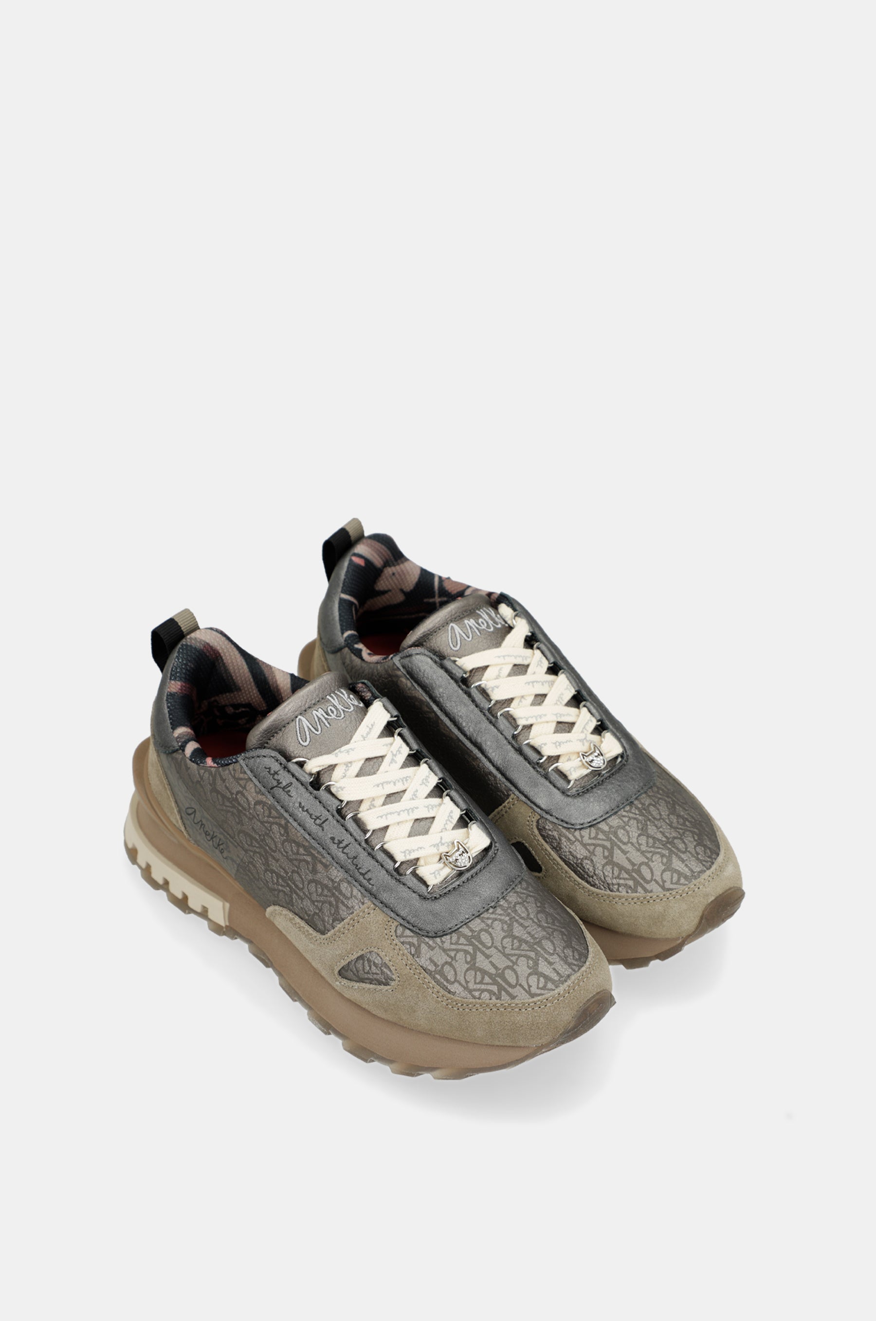 Sneakers beige metallisch