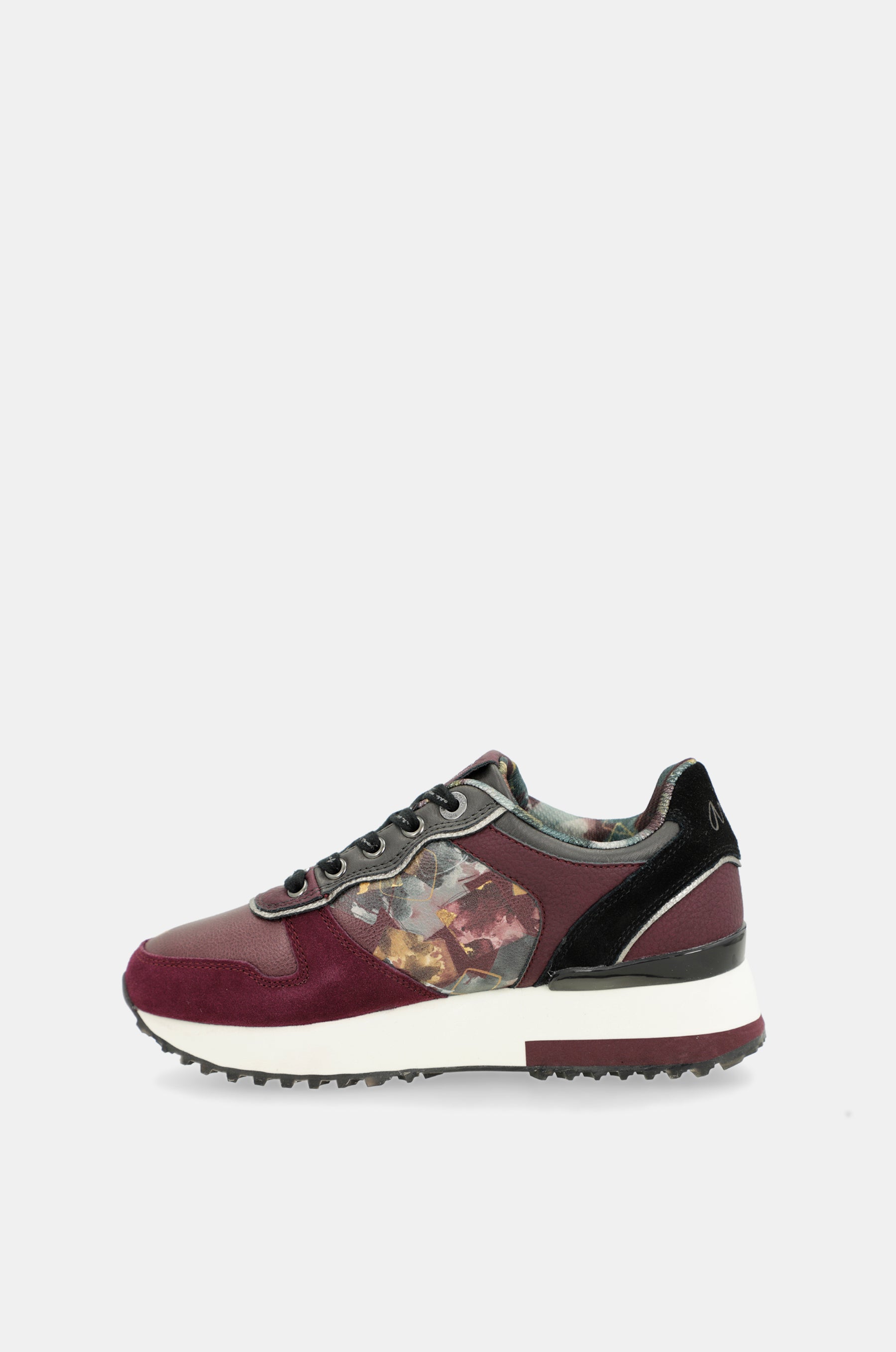 Sneakers Platform bordeaux gemustert