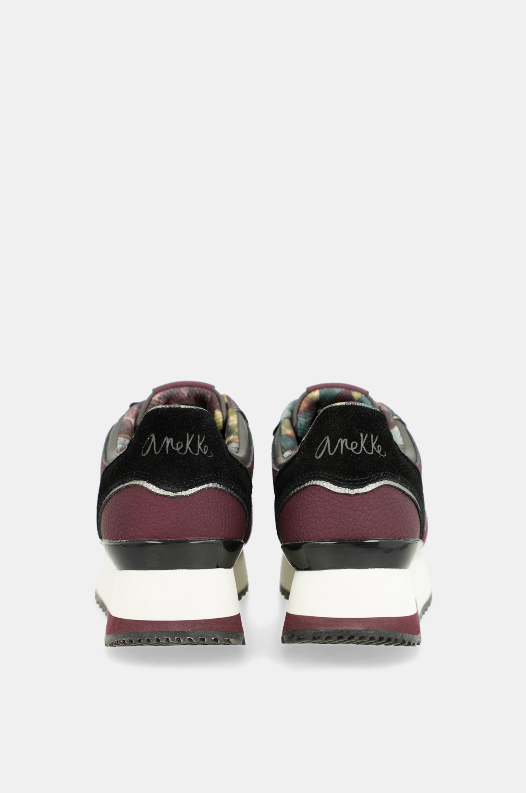 Sneakers Platform bordeaux gemustert