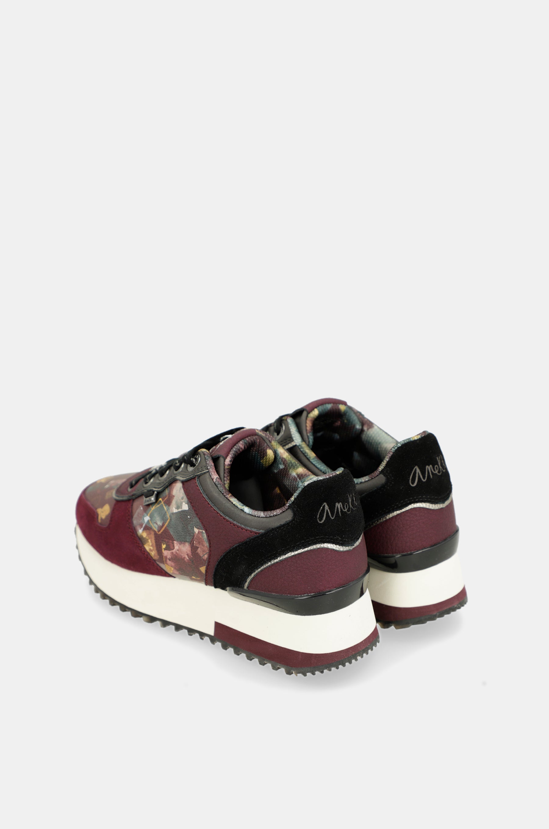 Sneakers Platform bordeaux gemustert