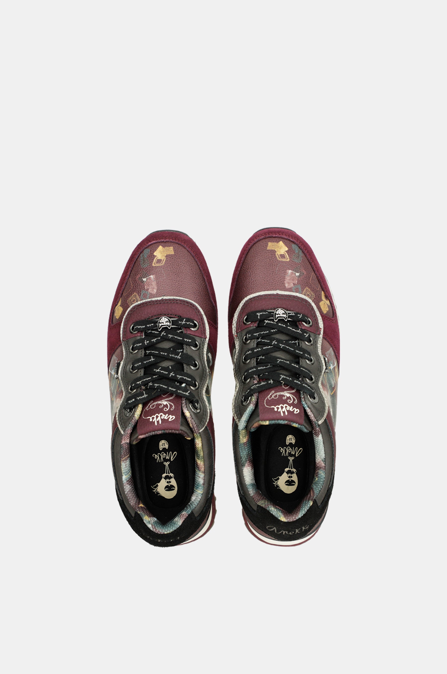 Sneakers Platform bordeaux gemustert