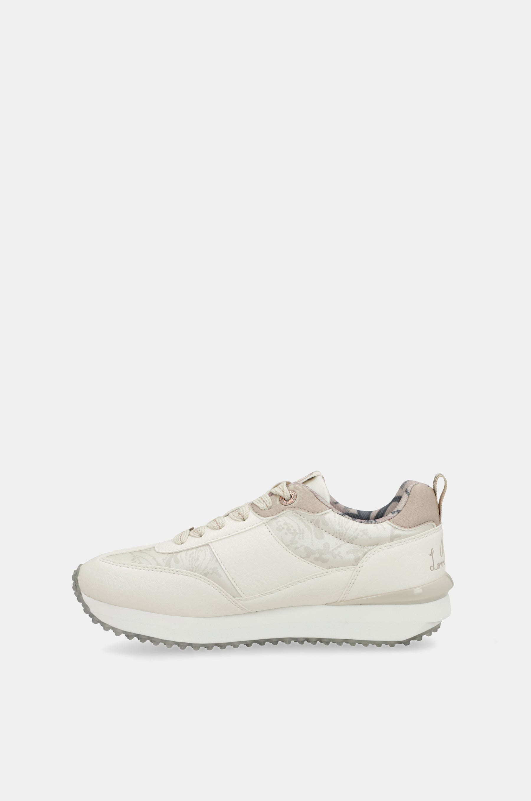 Sneakers weiß mit mehrfarbiger Sohle