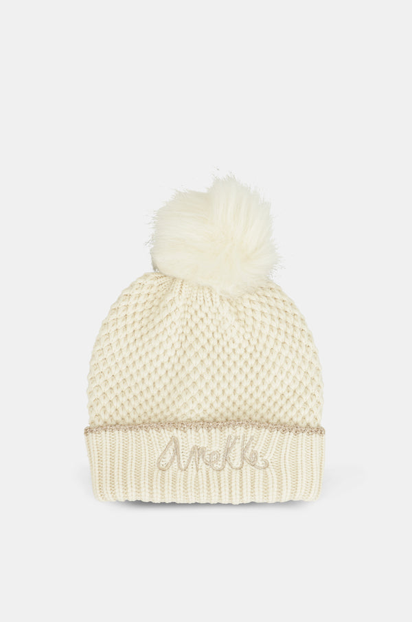 Strickmütze beige