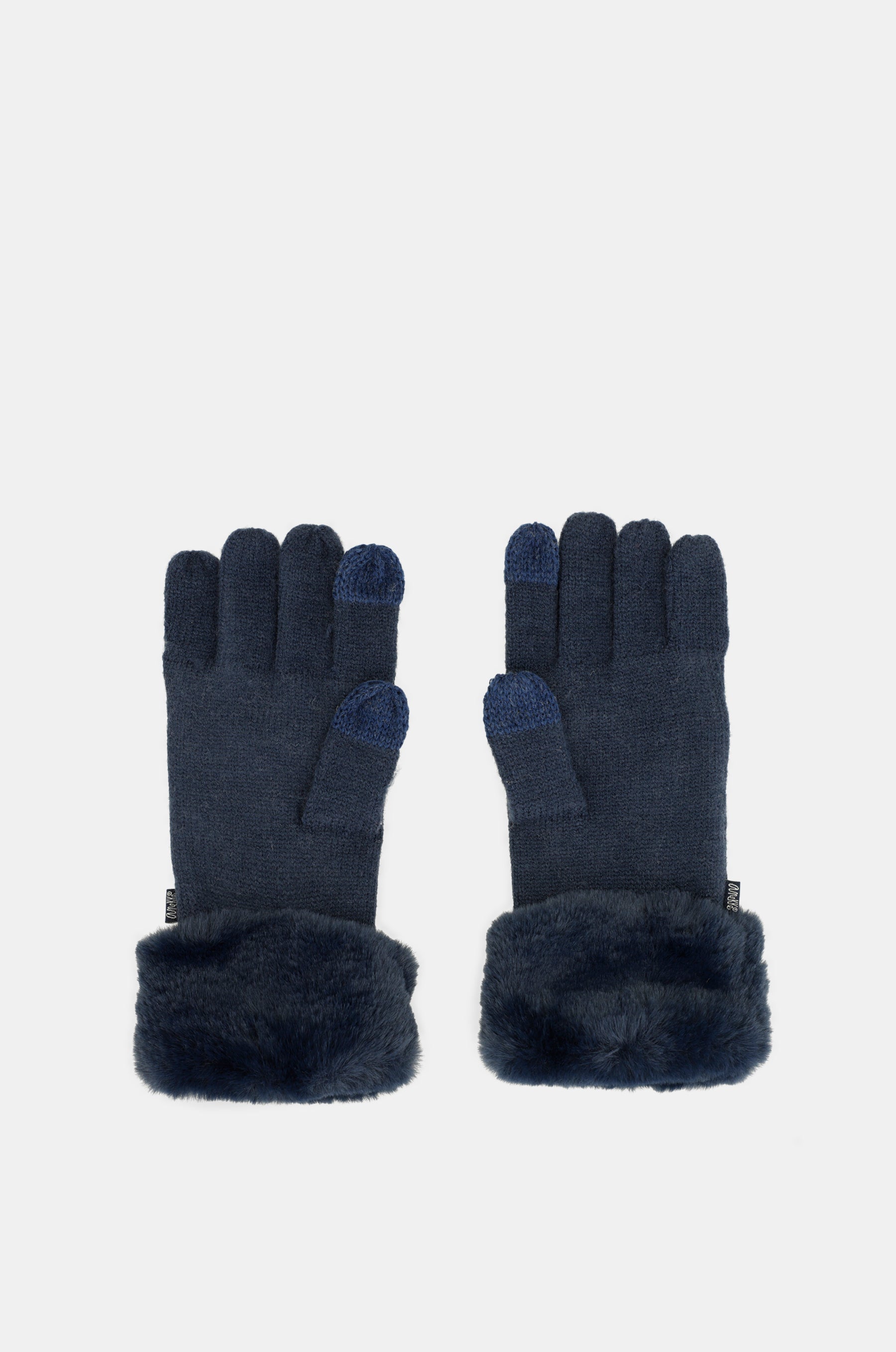 Strickhandschuhe mit Verzierungen schwarz