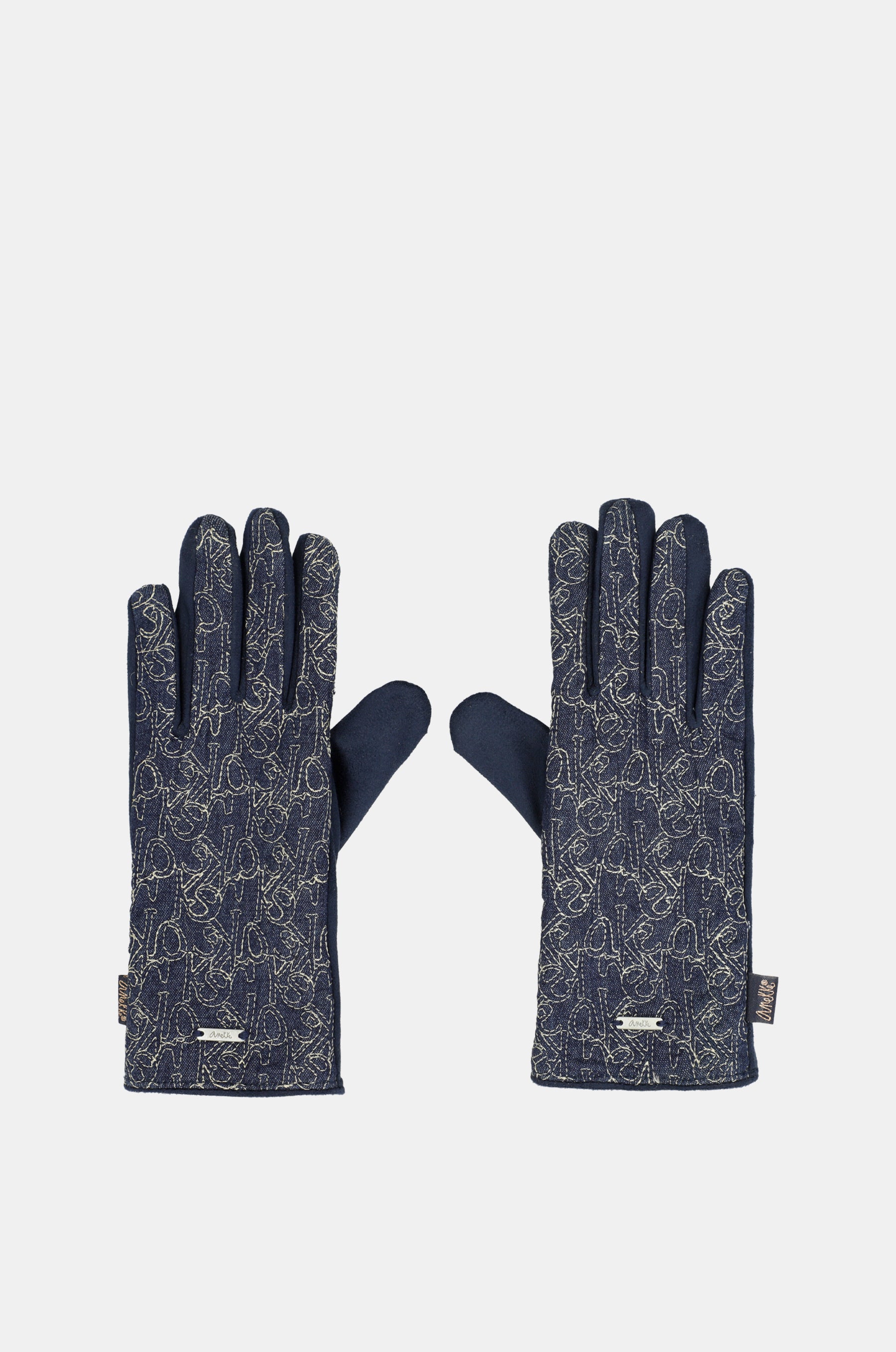 Handschuhe Denim gemustert
