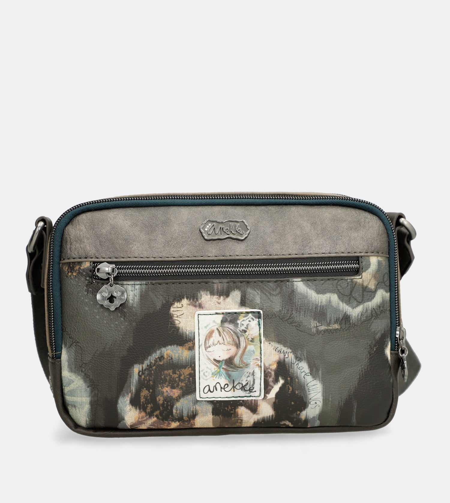 Umhängetasche mit 2 Fächern Manifesto