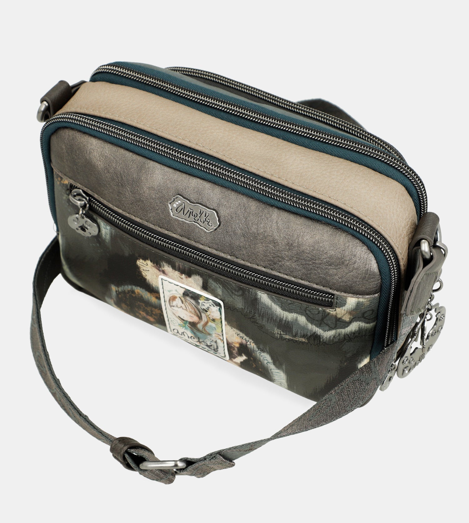 Umhängetasche mit 2 Fächern Manifesto