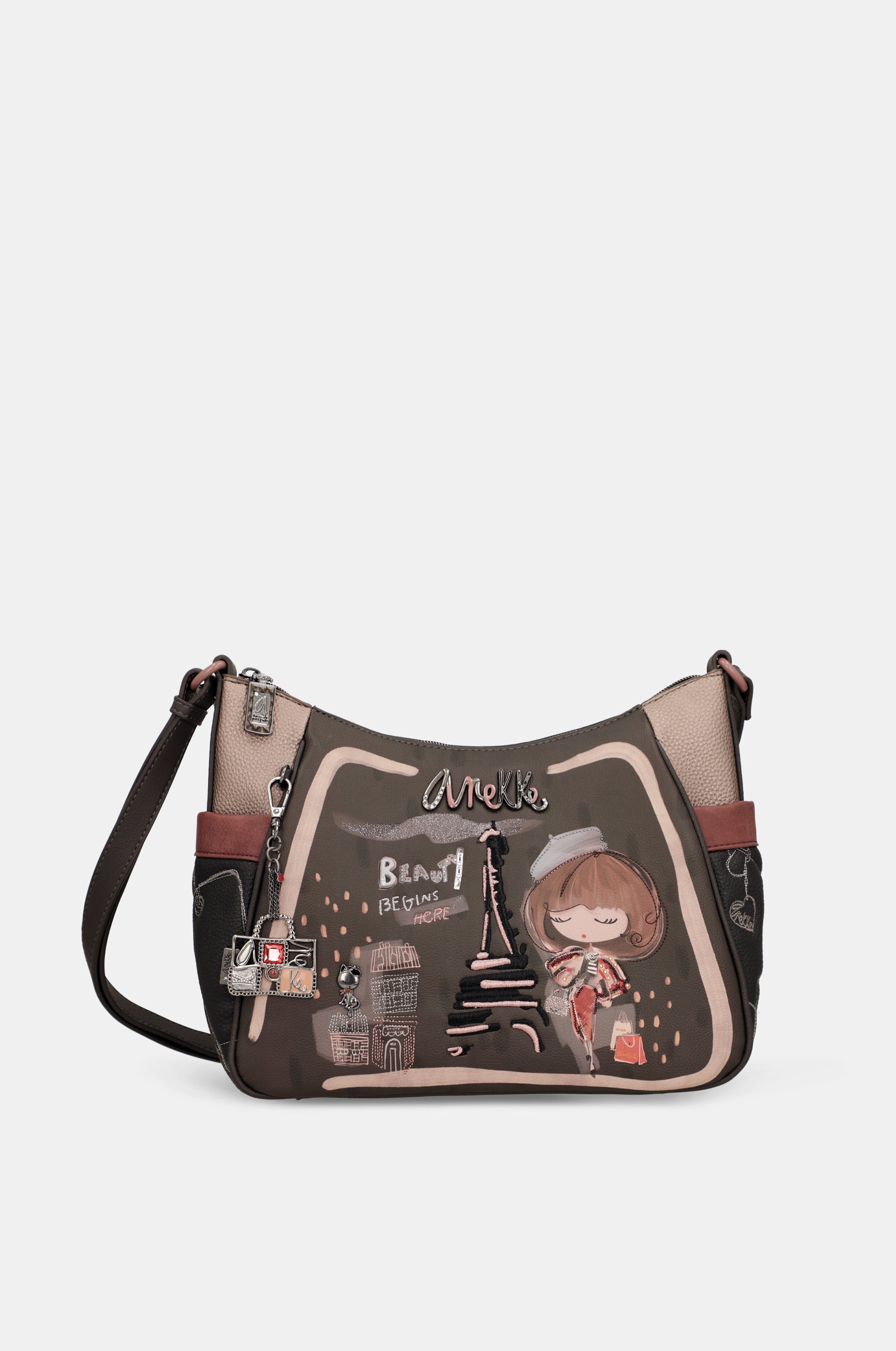 Schultertasche mit Umhängeriemen Mademoiselle groß