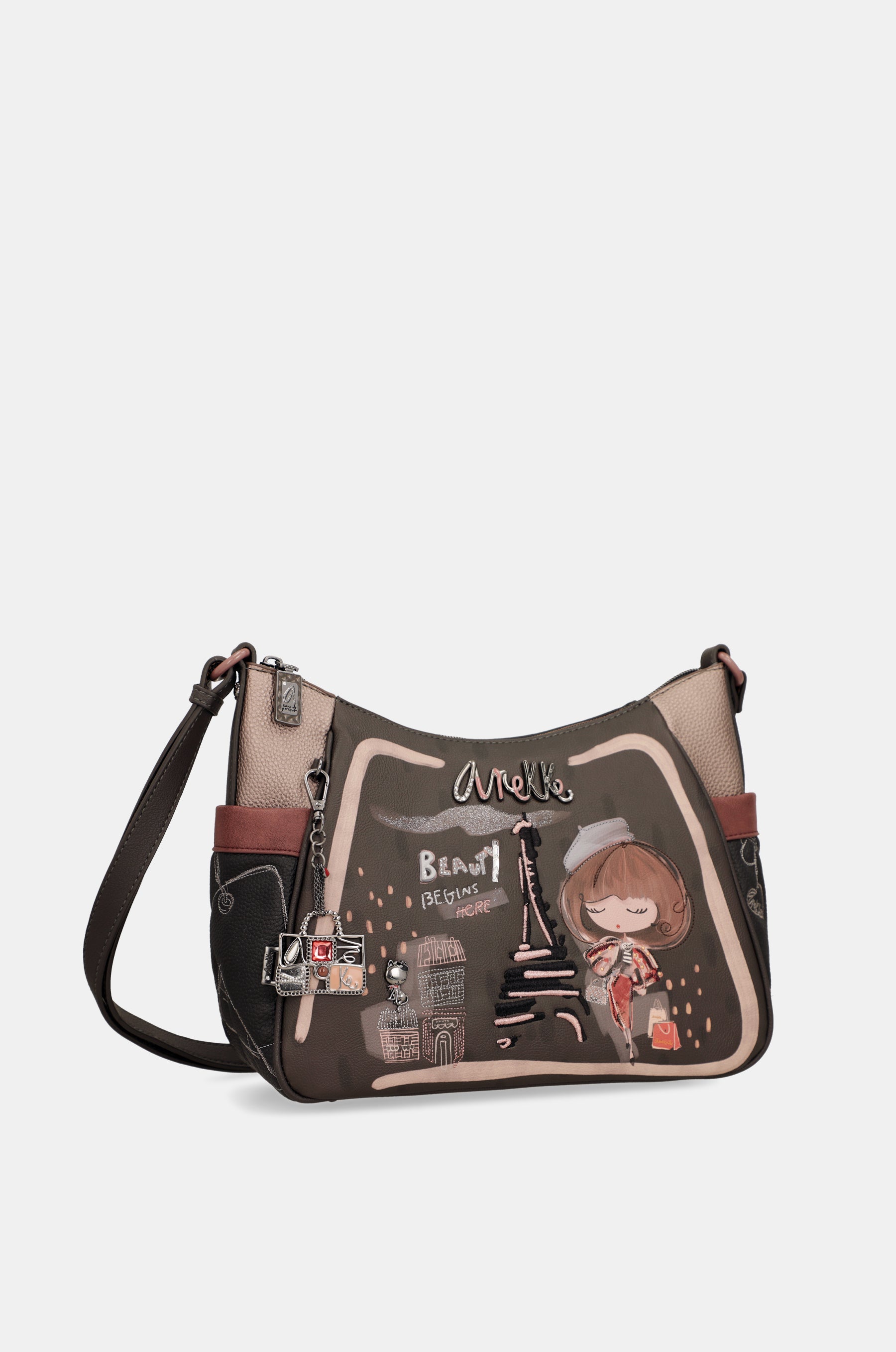 Schultertasche mit Umhängeriemen Mademoiselle groß
