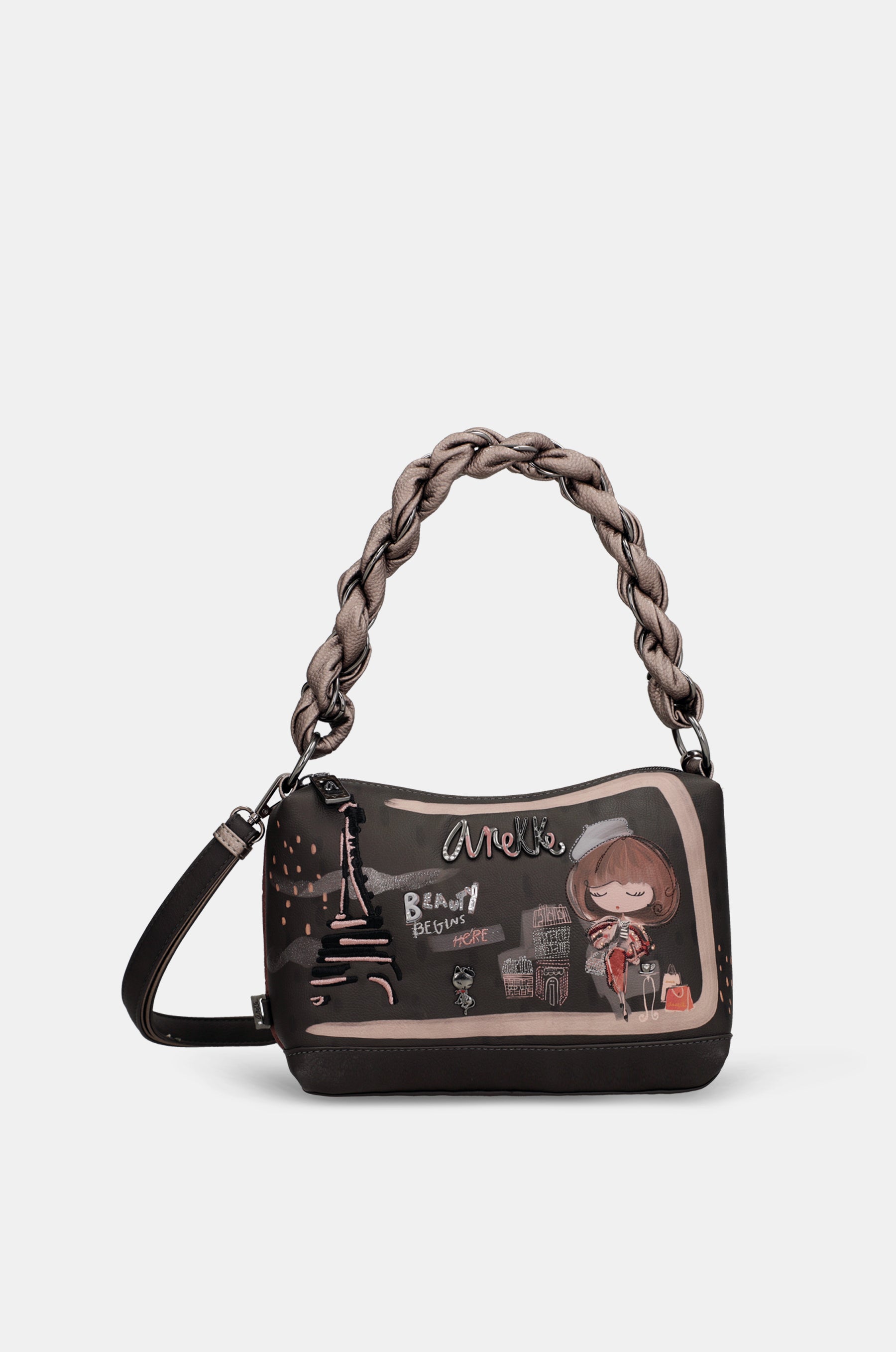 Tasche mit kurzem Henkel und Umhängeriemen Mademoiselle