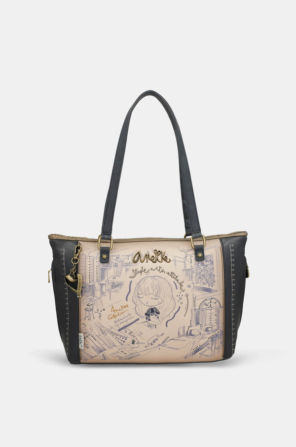 Shopper Tasche mit Umhängeriemen Studio