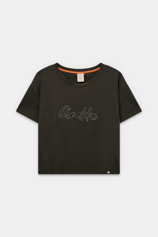 Schwarzes Kurzarm-T-Shirt