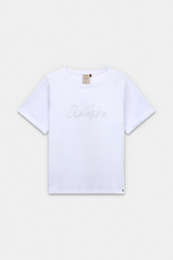 Weißes Kurzarm-T-Shirt