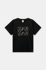 Schwarzes Kurzarm-T-Shirt