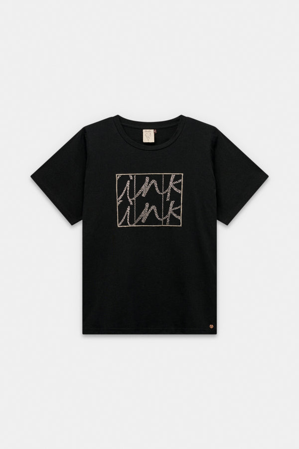 Schwarzes Kurzarm-T-Shirt