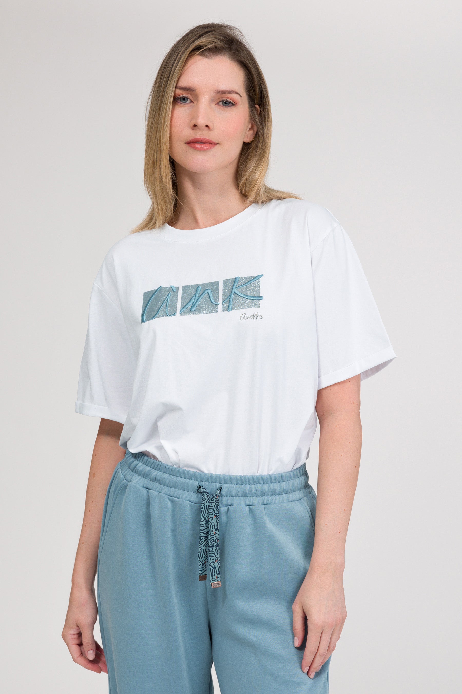 Weißes Kurzarm-T-Shirt