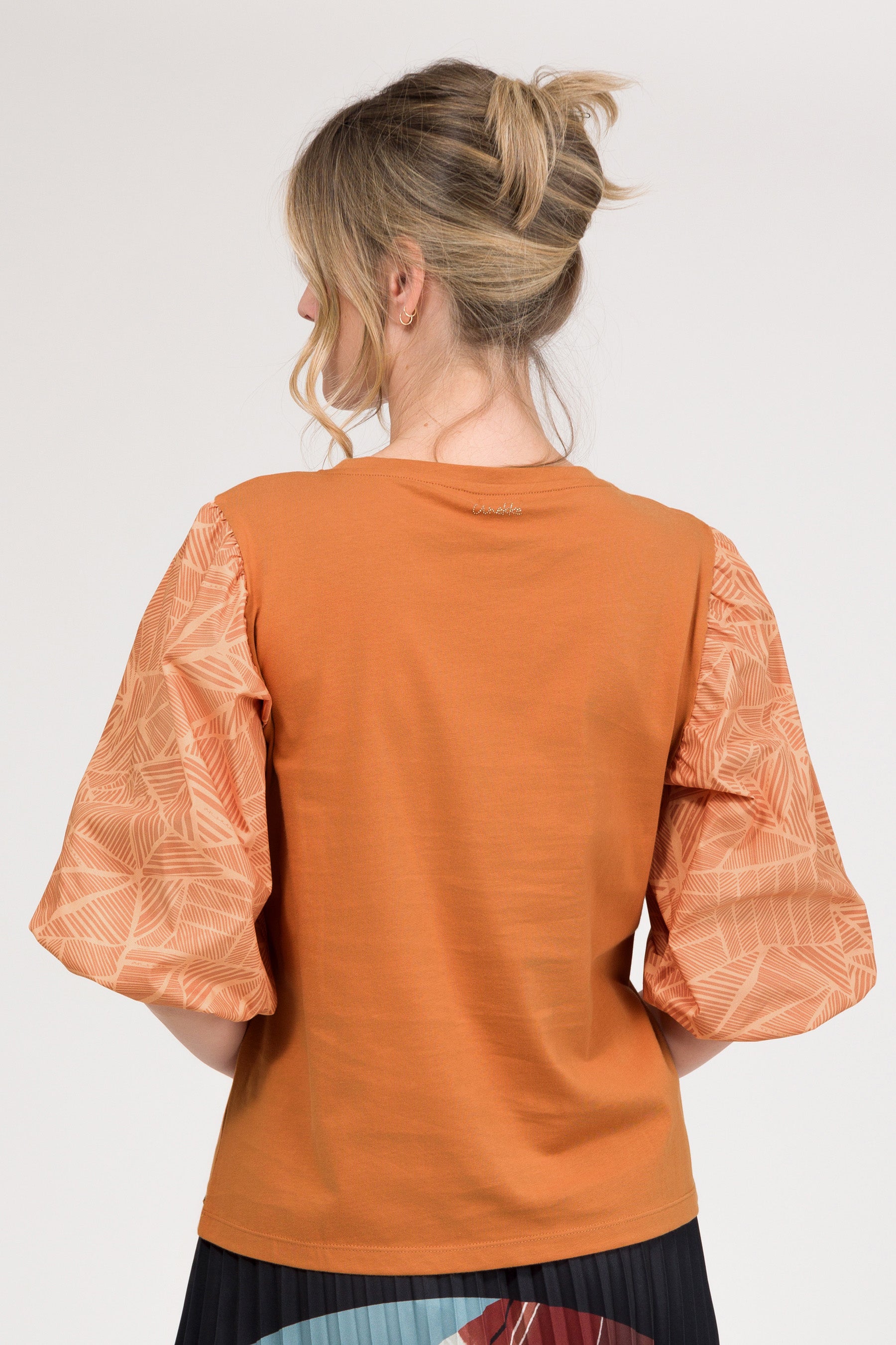 T-Shirt mit Puffärmeln und Print