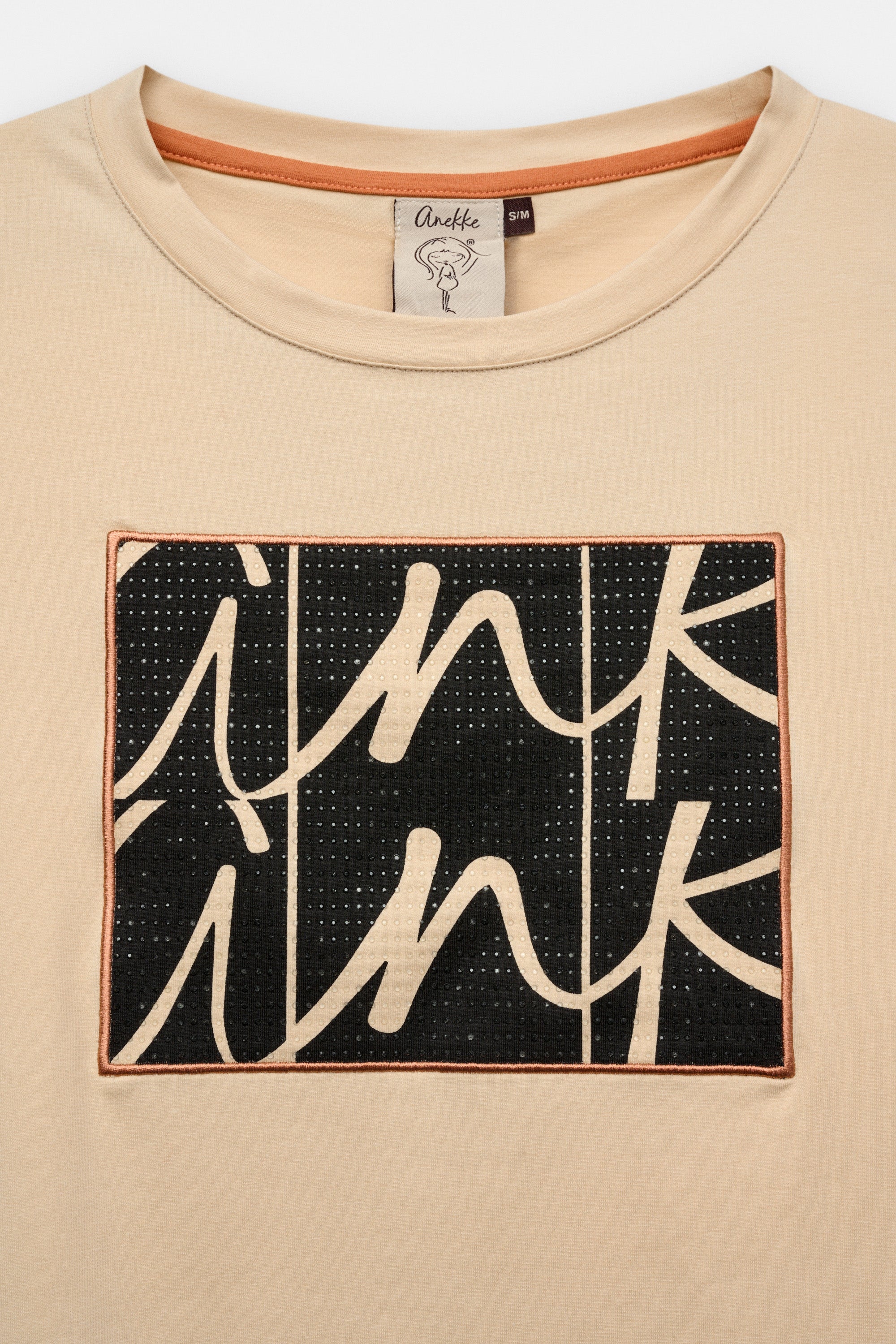 Beiges Kurzarm-T-Shirt