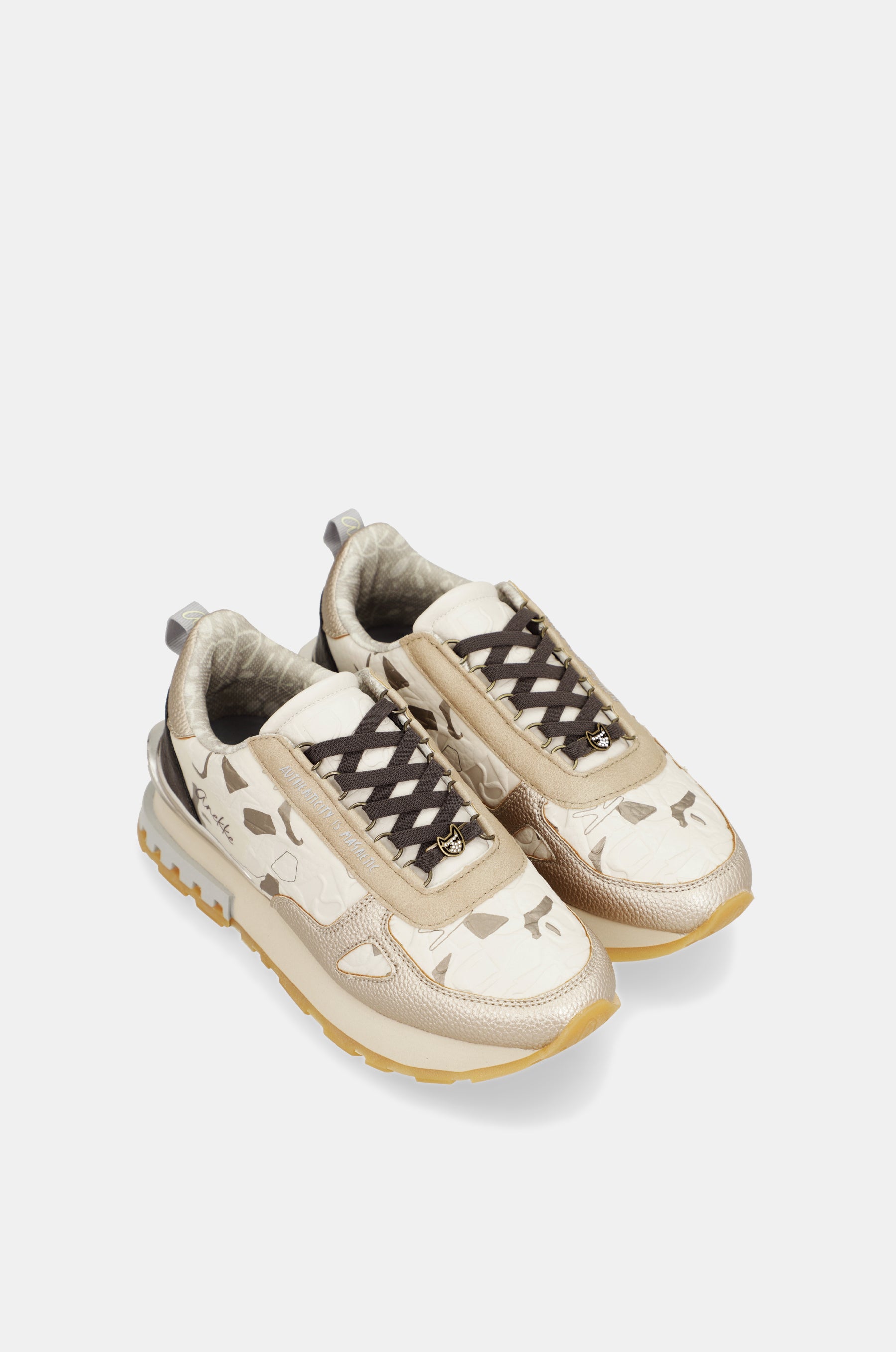 Beige-goldene Sneaker